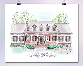 340x270 Custom House Drawing Etsy - House Drawing Picture