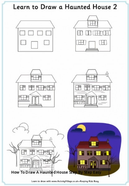 416x600 House Drawing Step - House Drawing Step By Step