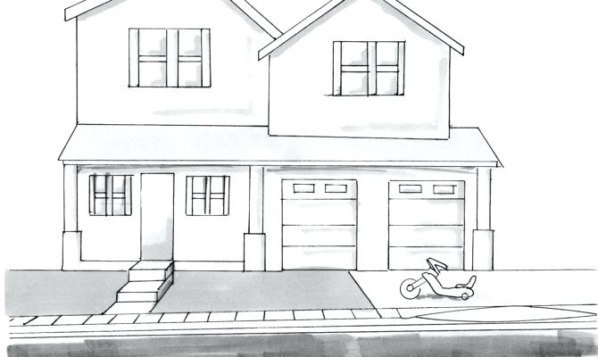 670x400 Simple Home Sketch Easy House Drawings House Drawing Easy Together - House Drawing Step By Step