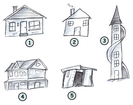 450x356 Drawing Cartoon Houses - House Drawing Step By Step