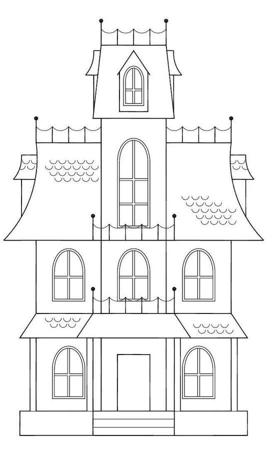 532x900 Spooky House Template Haunted House Sketch Here Is A Sketch - House Drawing Template
