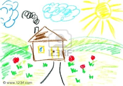 400x281 How To Draw A House For Kindergarten - House For Kids Drawing