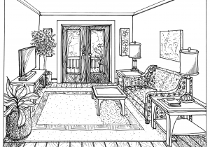 300x210 point perspective interior design luxury house interior drawing - House Interior Drawing