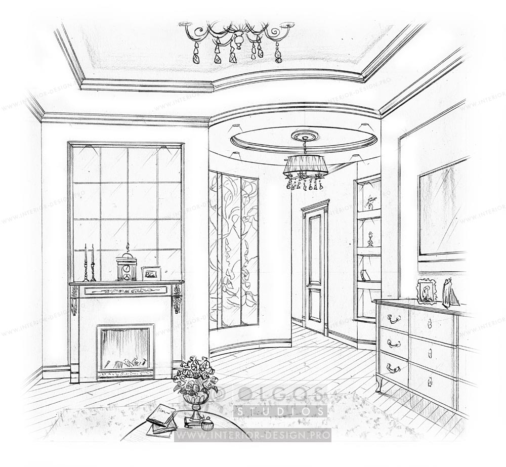 House Interior Drawing at PaintingValley.com | Explore collection of ...