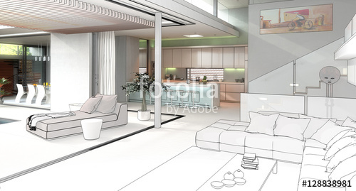 500x269 modern house interior - House Interior Drawing