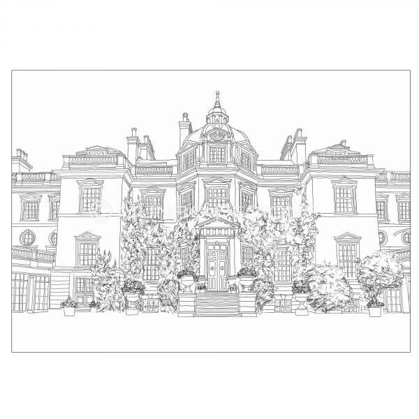 600x600 Hampton Court House - House Line Drawing