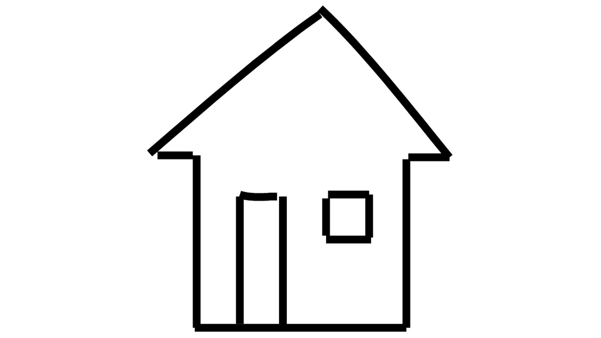 1920x1080 House Line Drawing Illustration Animation With Transparent - House Line Drawing