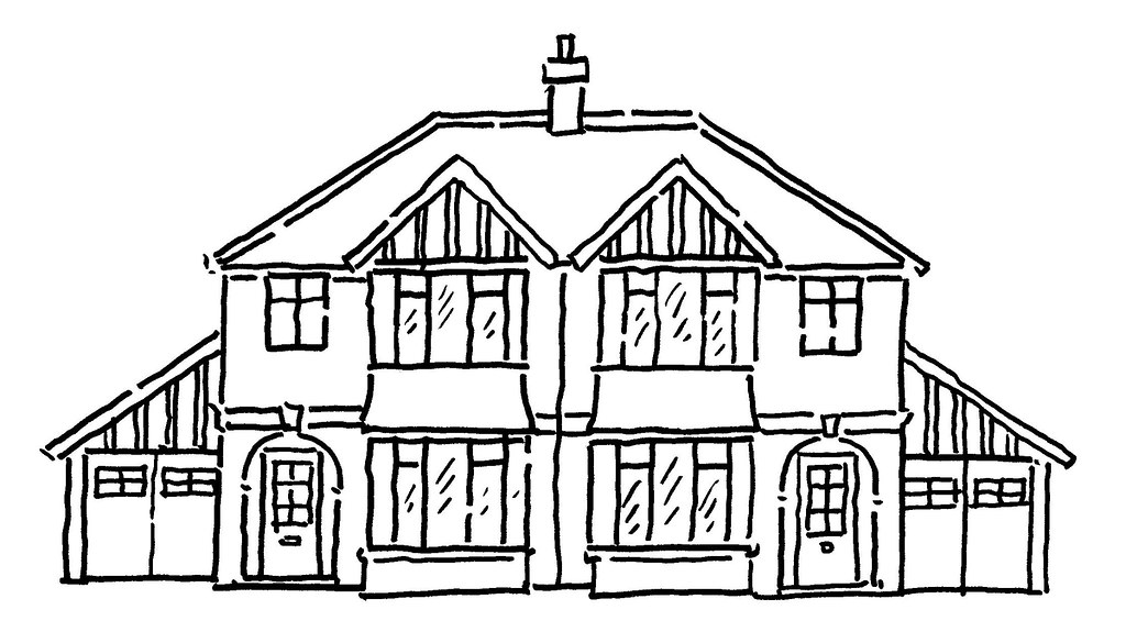1024x575 Line Drawing Illustrations - House Line Drawing