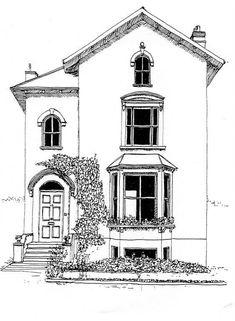 235x321 Old House Line Drawing - House Line Drawing