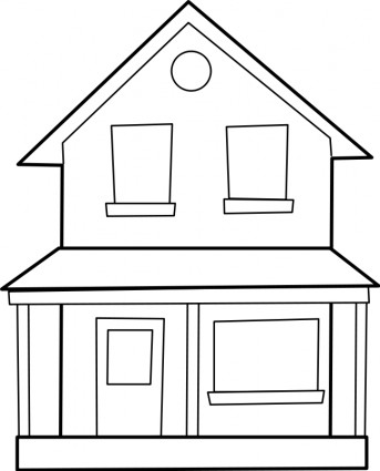 343x425 House Line Art Group With Items - House Line Drawing Clip Art