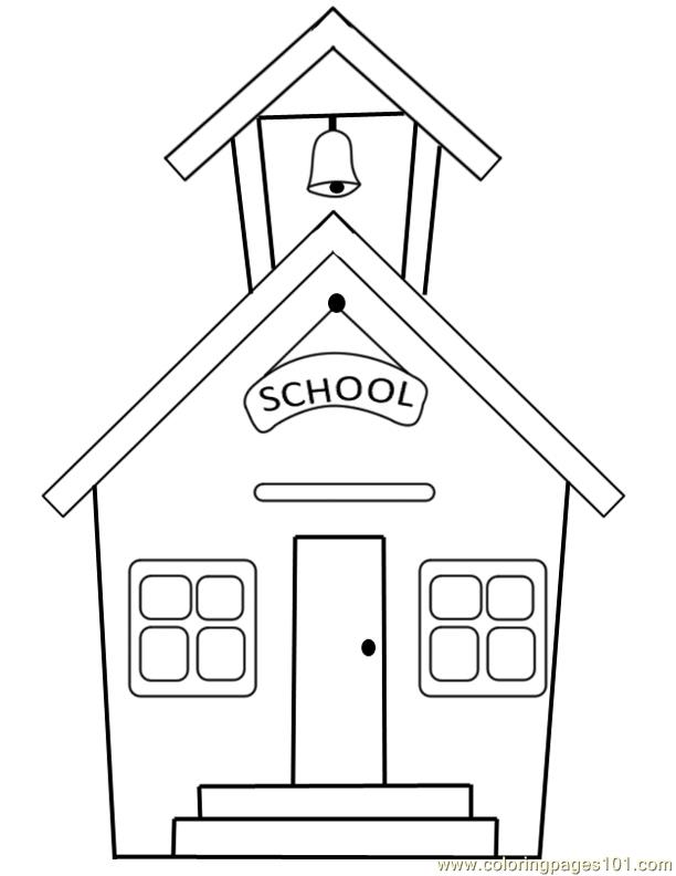 612x792 Clipart Of Line Drawing School Building Collection - House Line Drawing Clip Art