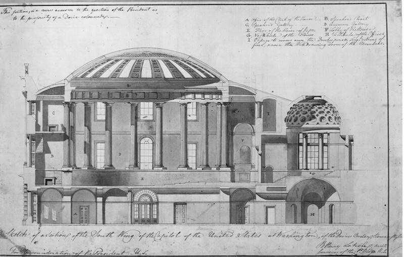 800x510 Latrobe's Plan For The House Of Representatives Chamber - House Of Representatives Building Drawing