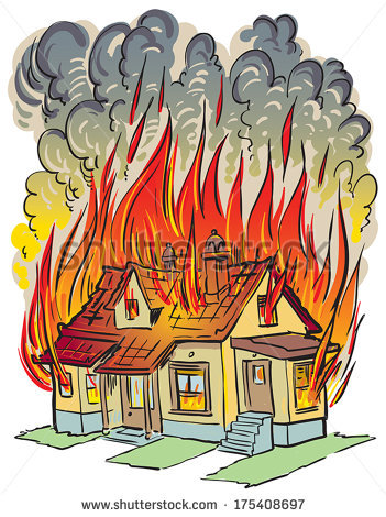 351x470 fire station accidents clipart - House On Fire Drawing