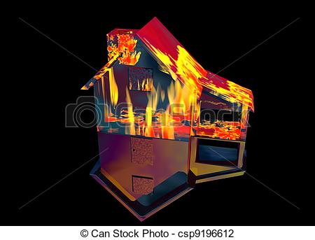 450x343 Red Home On Fire House On Black Red Home On Fire House Model - House On Fire Drawing