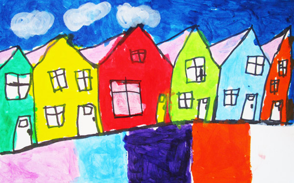 600x374 How To Draw Houses And Paint Them With Kwik Stix Painting - House Painting Drawing
