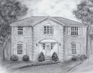 300x237 Portraits Of Home - House Pencil Drawing
