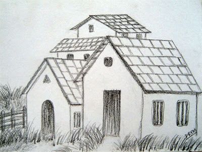 400x302 simple pencil drawings of houses one and sketchpad to draw - House Pencil Drawing