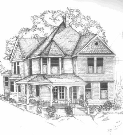 400x440 simple pencil drawings of houses mindy l bryant - House Pencil Drawing