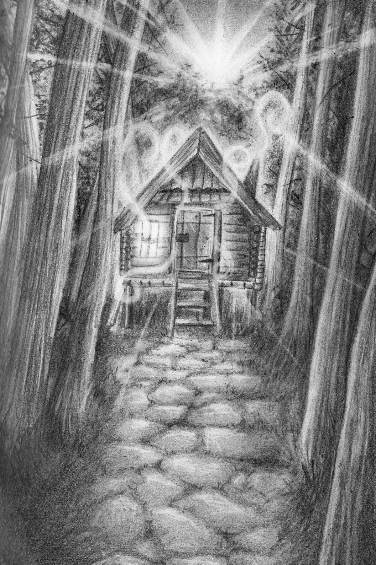 1200x1800 ehizelloween haunted house pencil drawing print sophie leigh - House Pencil Drawing