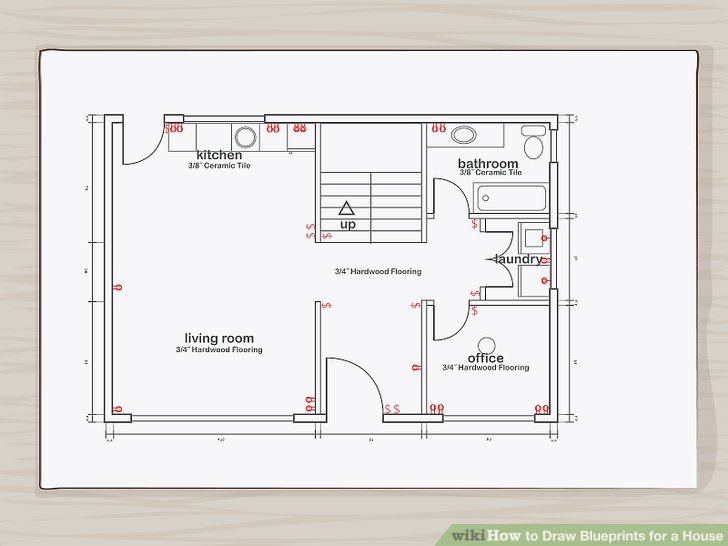 728x546 How To Draw Blueprints For A House - House Plan Drawing