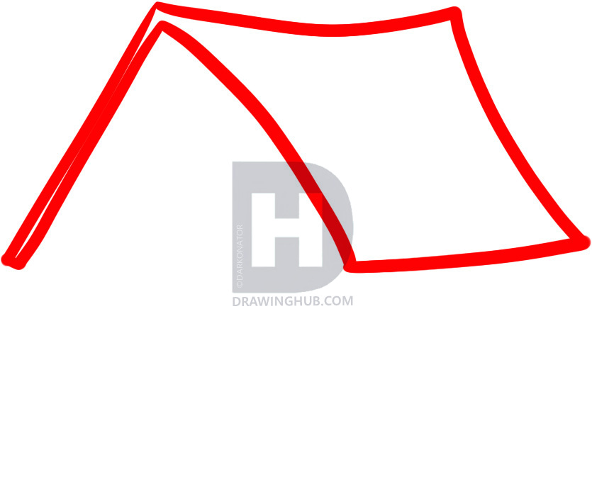 835x683 How To Draw A Dog House, Step - House Roof Drawing