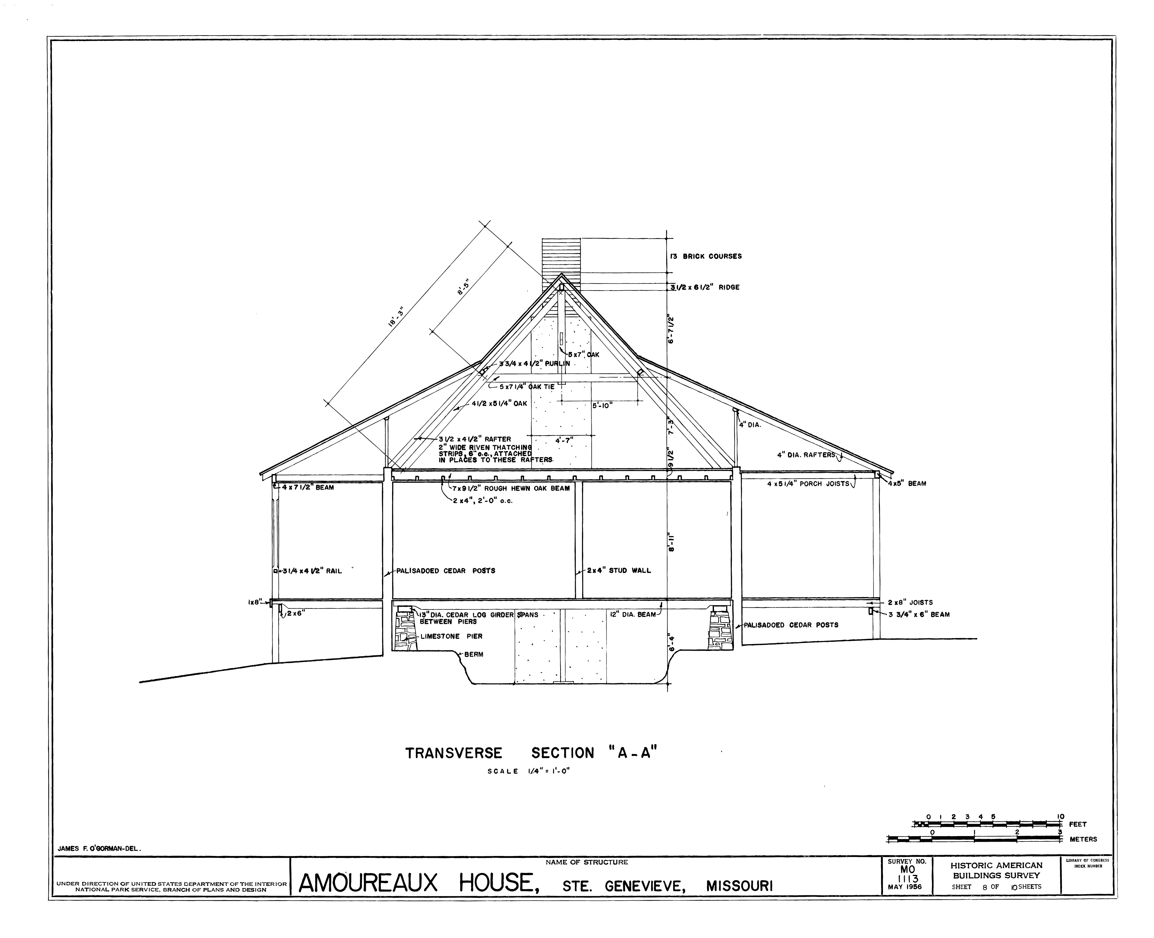3700x3009 Filedrawing Of A Transverse Section Of The Amoureaux House In Ste - House Section Drawing