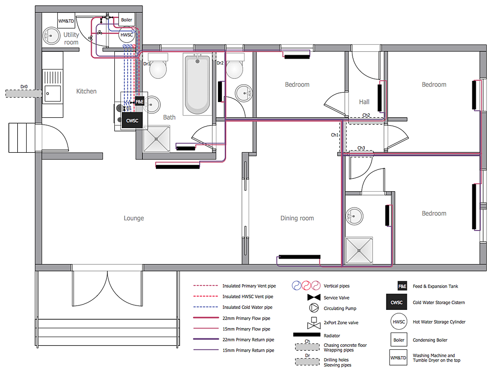 1000x751 How To Create A Residential Plumbing Plan Plumbing And Piping - House Site Plan Drawing