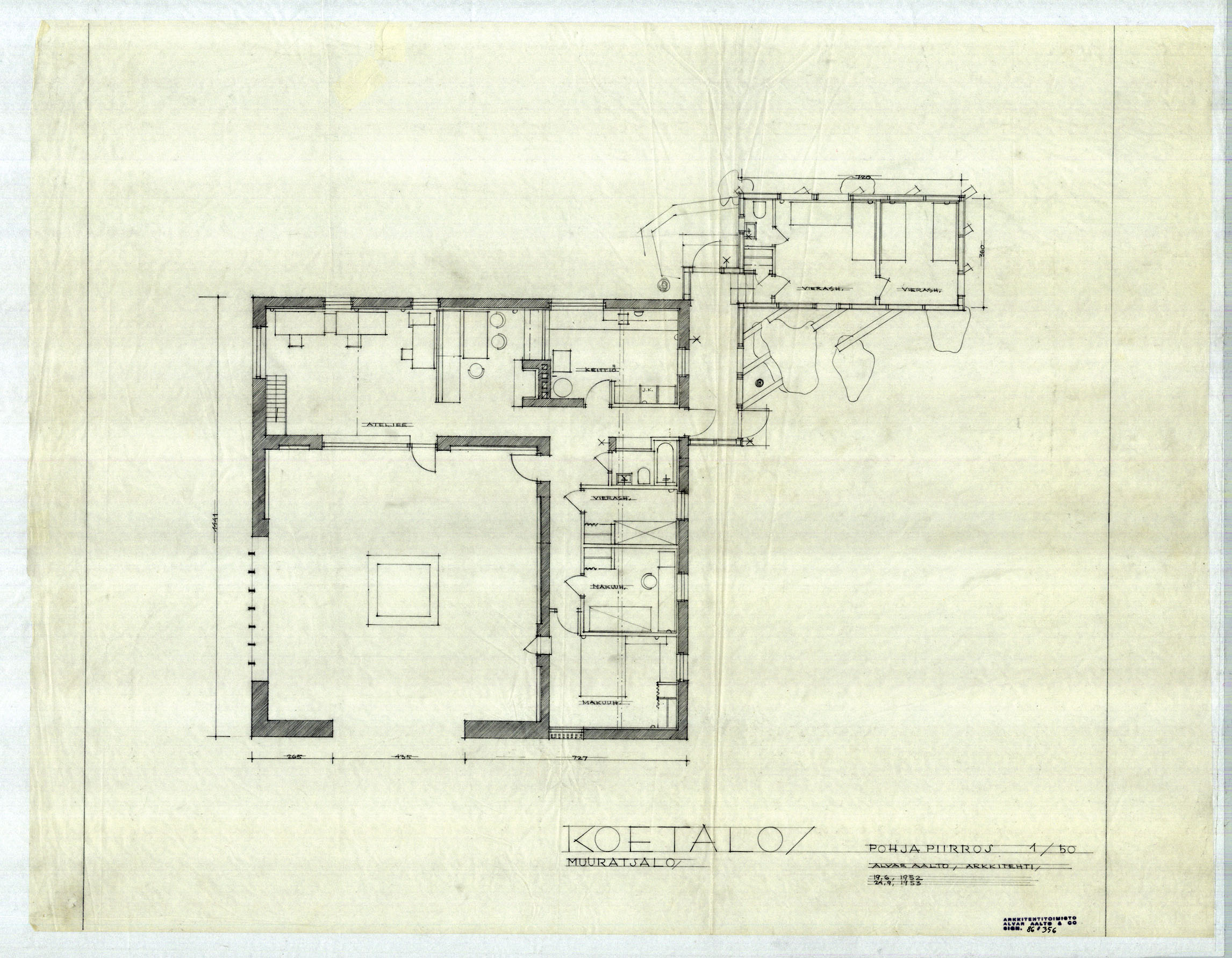2292x1783 architectural drawings of the muuratsalo experimental house - House Site Plan Drawing