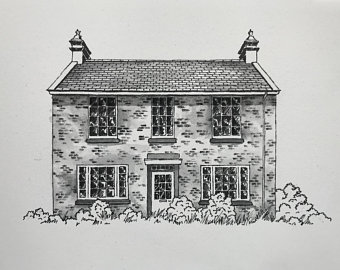 340x270 houseboat drawing etsy - Houseboat Drawing