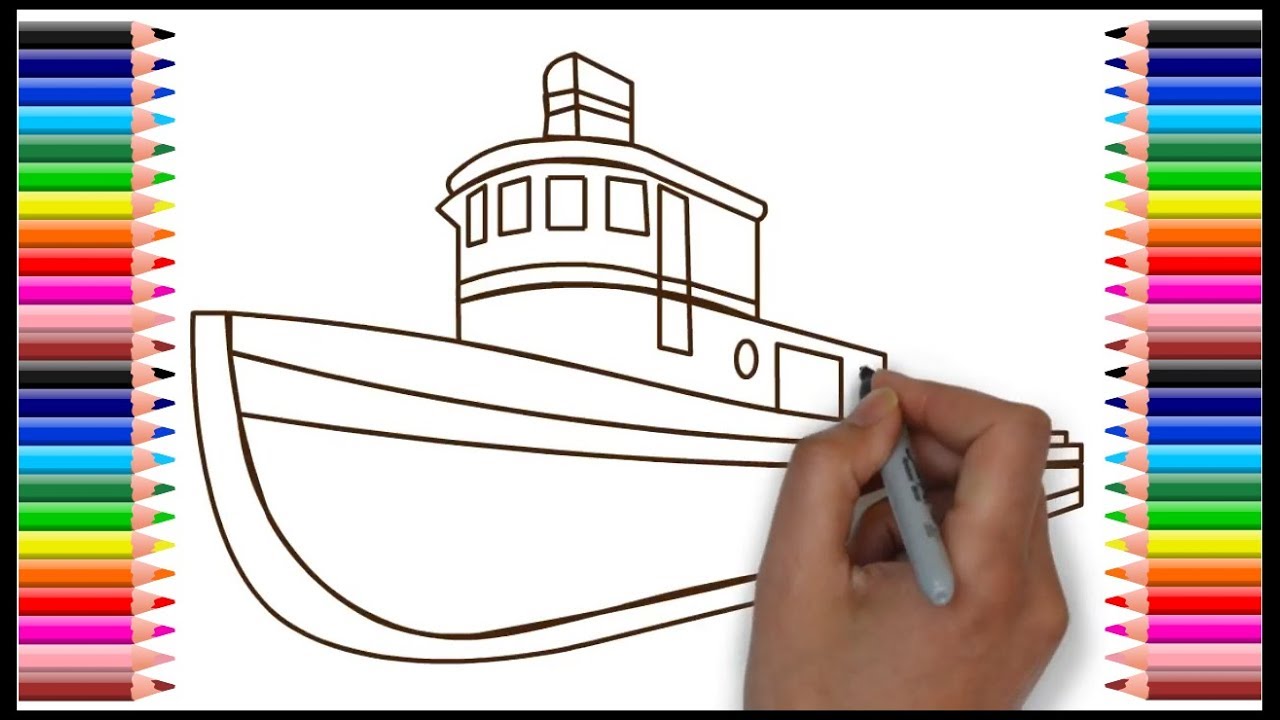 1280x720 how to draw houseboat for kids - Houseboat Drawing