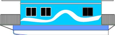 400x123 plans and drawing of a pontoon house boat - Houseboat Drawing