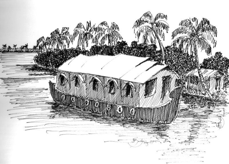 800x572 houseboat sketch nift inspo in sketches - Houseboat Drawing