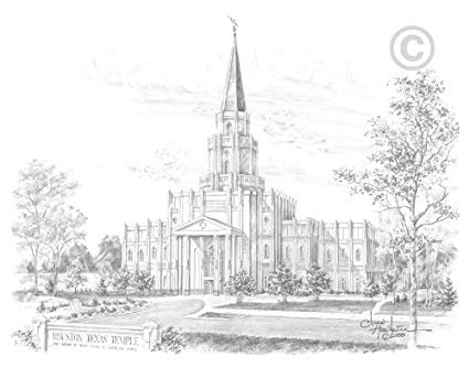 425x334 lds houston texas temple chad hawkins sketch - Houston Drawings