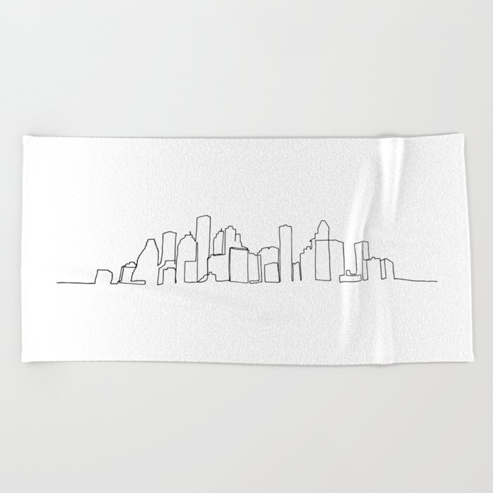 700x700 houston skyline drawing beach towel - Houston Skyline Drawing
