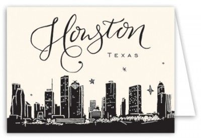 400x278 houston skyline folded note card sample tattoos houston - Houston Skyline Drawing