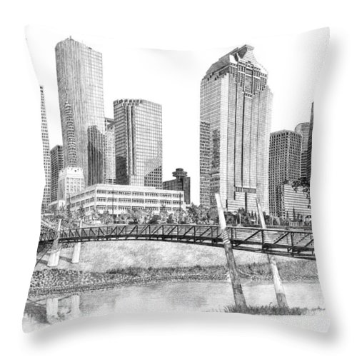 500x500 houston skyline throw pillow for sale - Houston Skyline Drawing