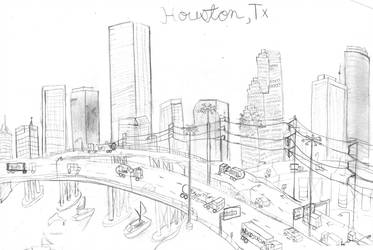 373x250 houston skyline drawing - Houston Skyline Drawing