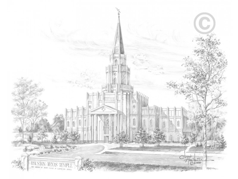 800x600 Houston Texas Temple Drawing - Houston Texas Drawings