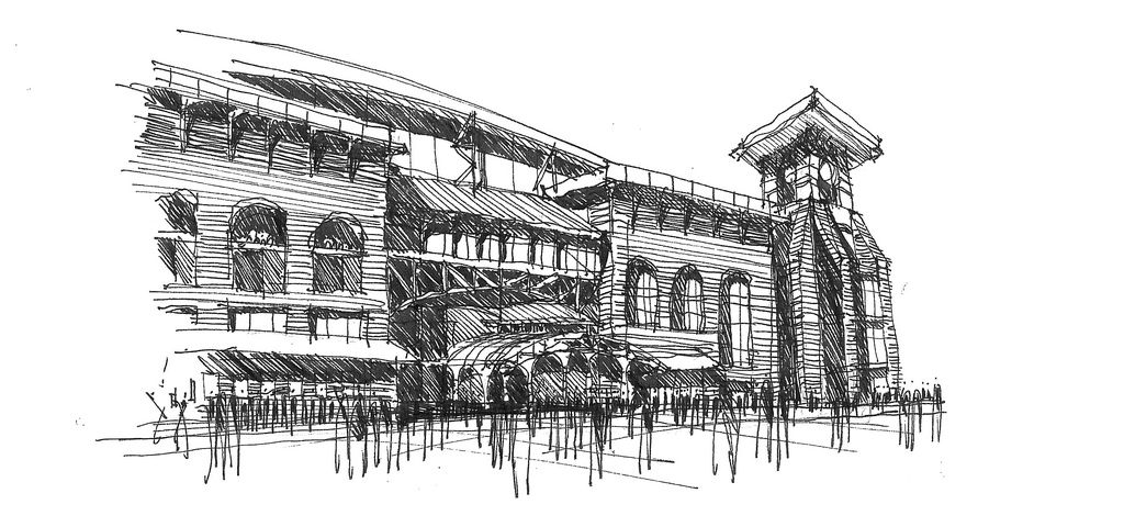 1024x480 Minute Maid Park - Houston Texas Drawings