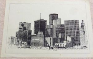 300x193 Vintage Pen Ink Drawing Houston Texas Ricardo Copy Signed - Houston Texas Drawings