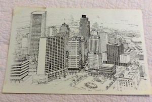 300x202 Vintage Pen Ink Drawing Houston Texas Ricardo Copy Ebay - Houston Texas Drawings