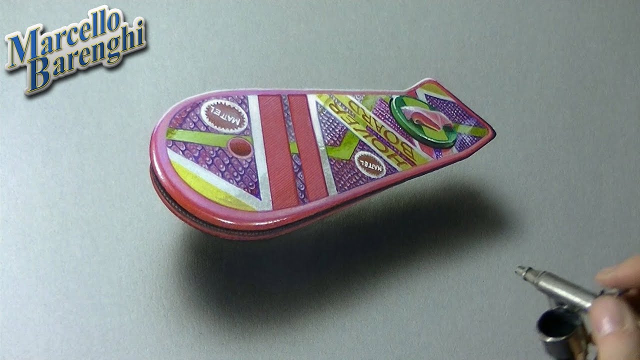 1280x720 Drawing Time Lapse Marty Mcfly's Hoverboard - Hoverboard Drawing