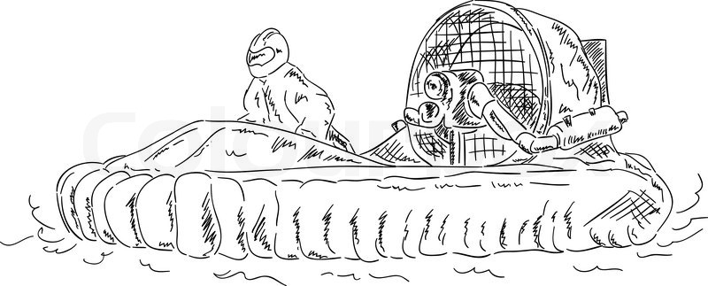 800x323 Vector - Hovercraft Drawing