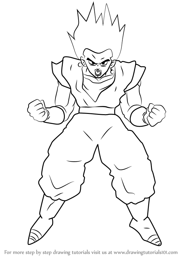 598x844 Learn How To Draw Vegito From Dragon Ball Z - How Drawing Dragon Ball Z