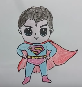 282x300 How To Draw Superhero, Chibi Superman Drawing Step - How Drawing Superheroes