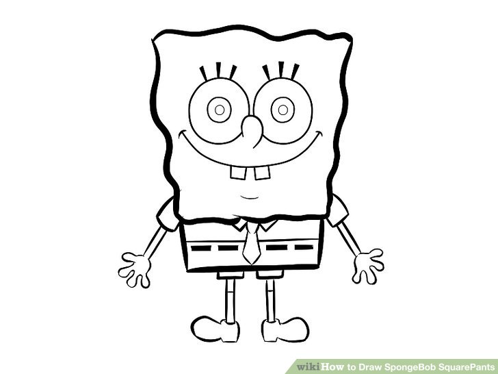 728x546 spongebob squarepants outline ways to draw spongebob squarepants - How Drawing Wikihow