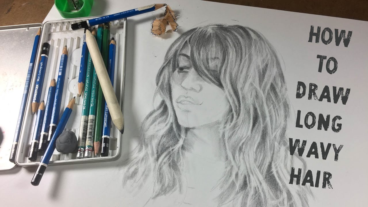 1280x720 How To Draw Long, Wavy Hair - How Drawing Youtube