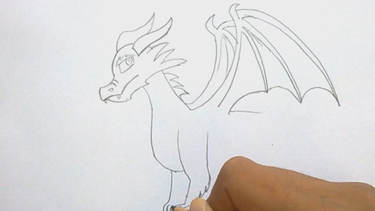 1280x720 How To Draw A Dragon Step - How Drawing Youtube