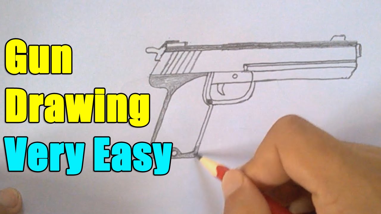 1280x720 How To Draw A Gun - How Drawing Youtube