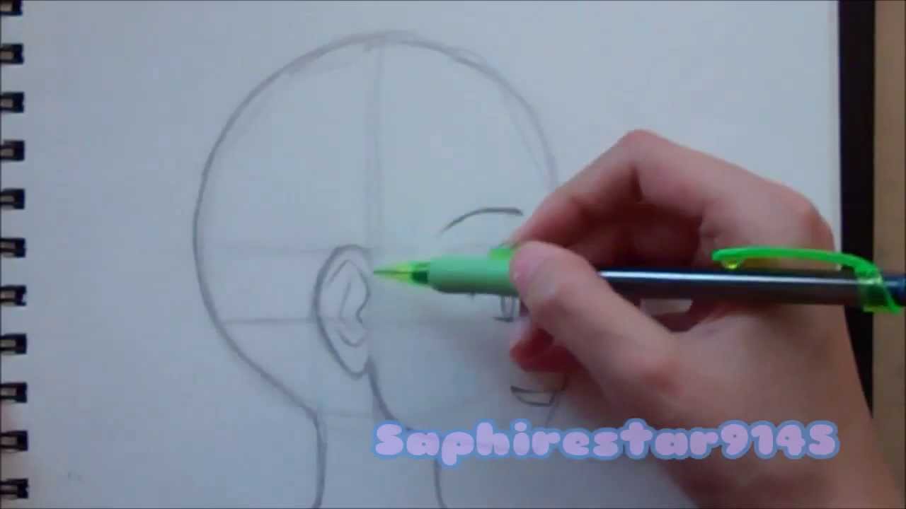 1280x720 How To Draw Manga Anime Head In Profile Side View Tutorial - How Drawing Youtube